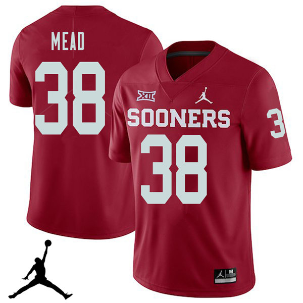 Jordan Brand Men #38 Bryan Mead Oklahoma Sooners 2018 College Football Jerseys Sale-Crimson